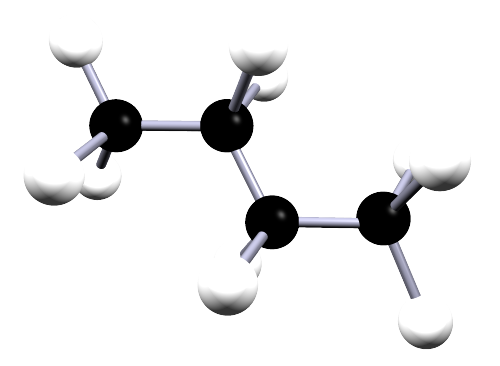 3d model showing the structure of butane.